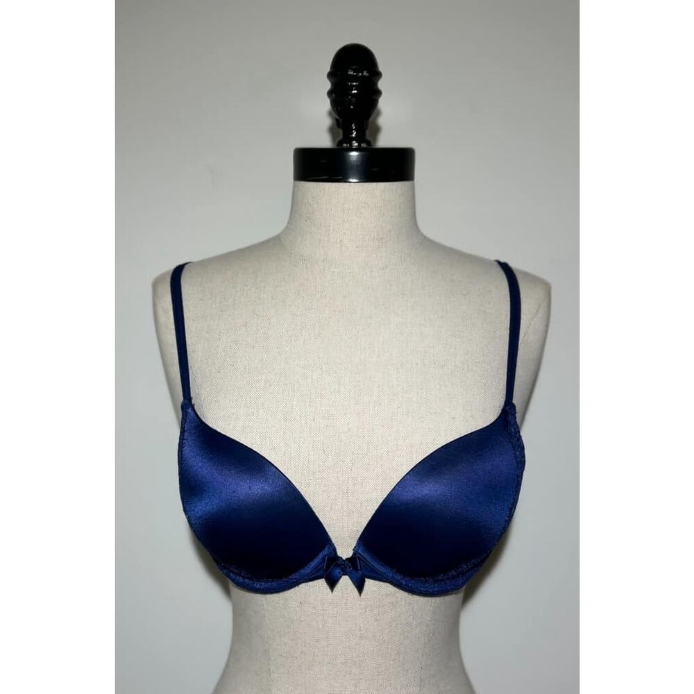 VICTORIA'S SECRET Very Sexy Push-Up Bra Navy Blue Molded Tagless Womens 34B